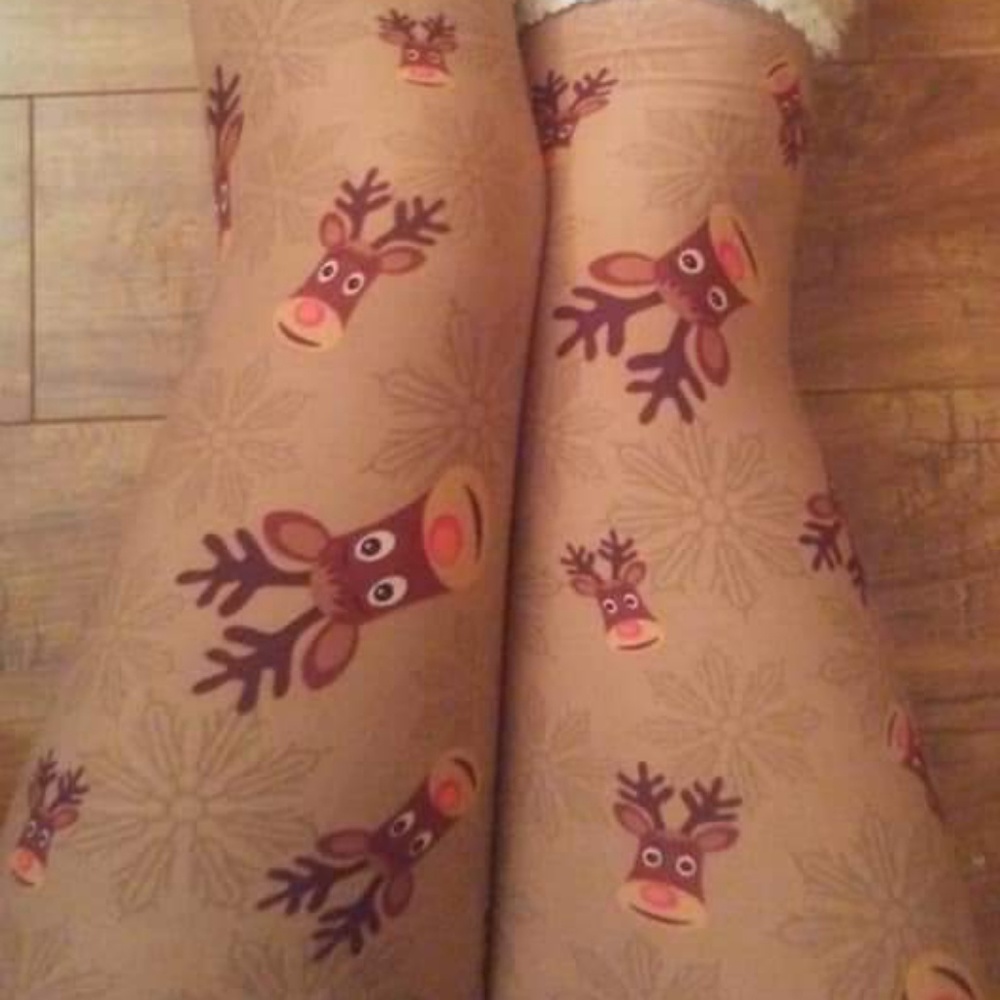 Plus Reindeer Print Leggings